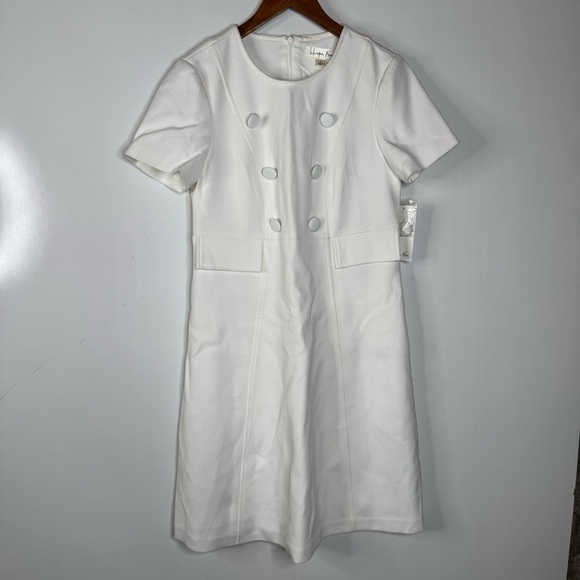 Harper Rose NWT Classic White Knee Length Dress Size 6 - Picture 1 of 7